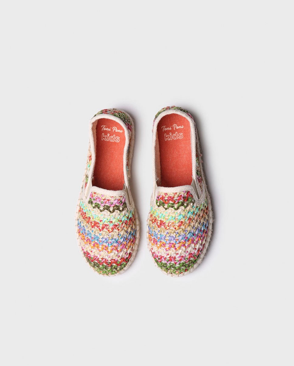 Alpercatas Infantil em Tecido de Ráfia com Elásticos Multicolor-3