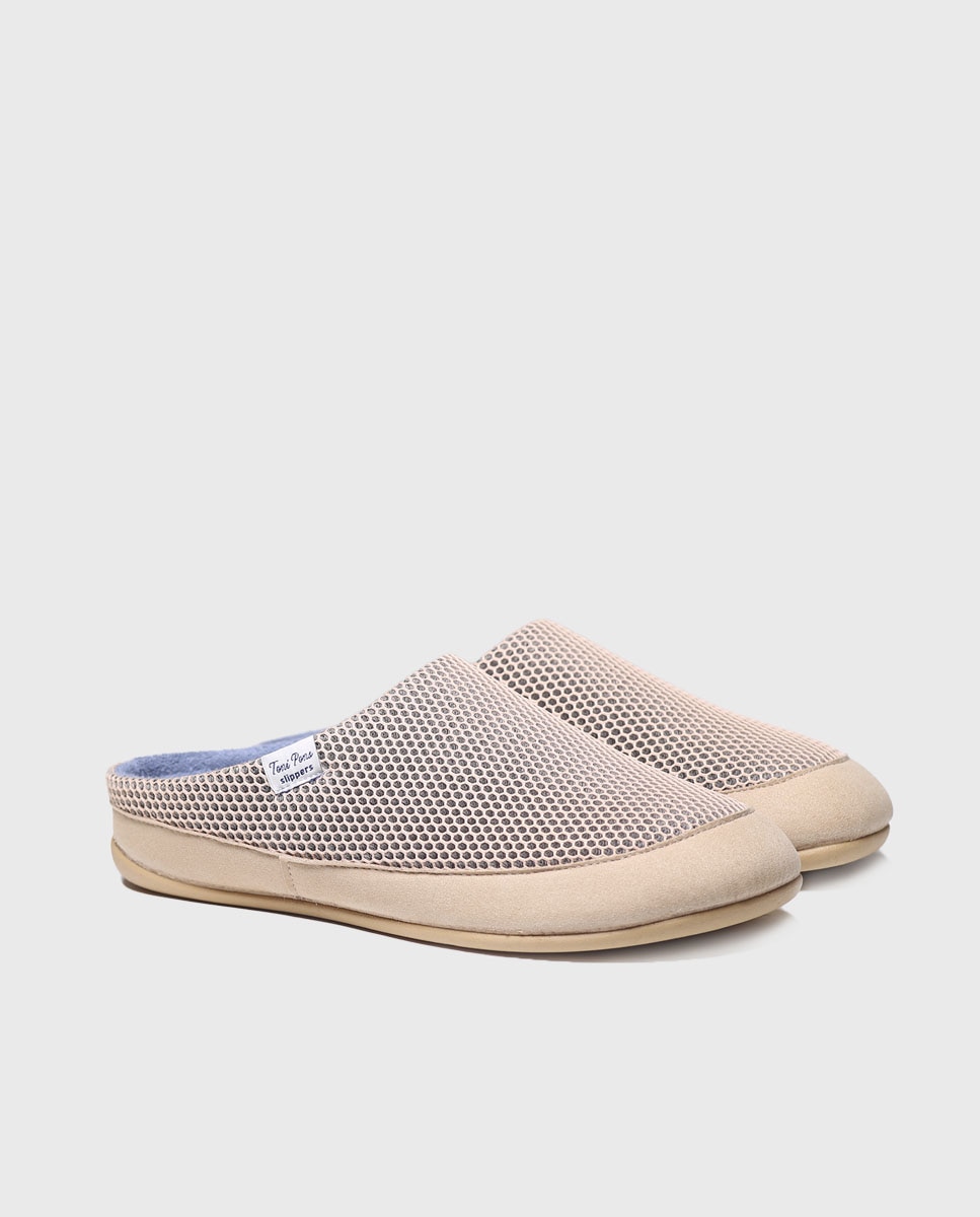 Pantufas de Tecido Tipo Socas Castanho-2