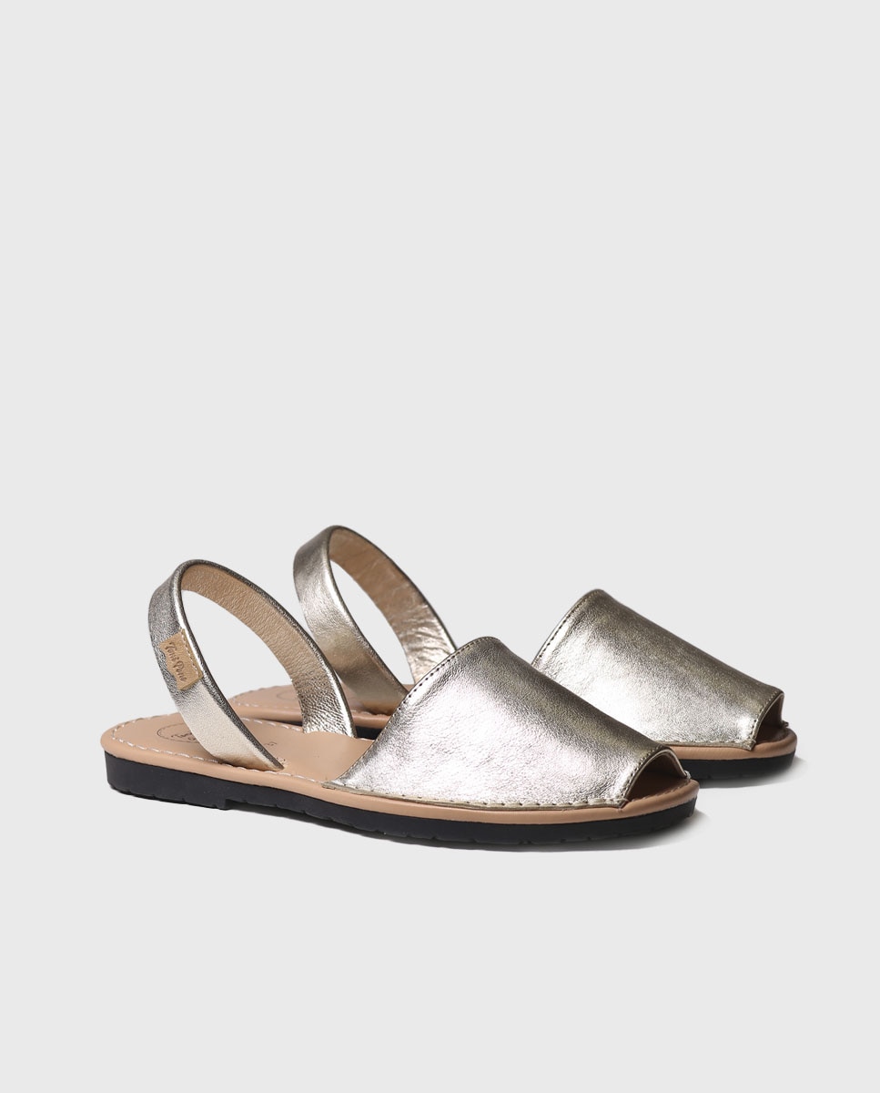 Menorquinas de Pele em Liso Ouro-2