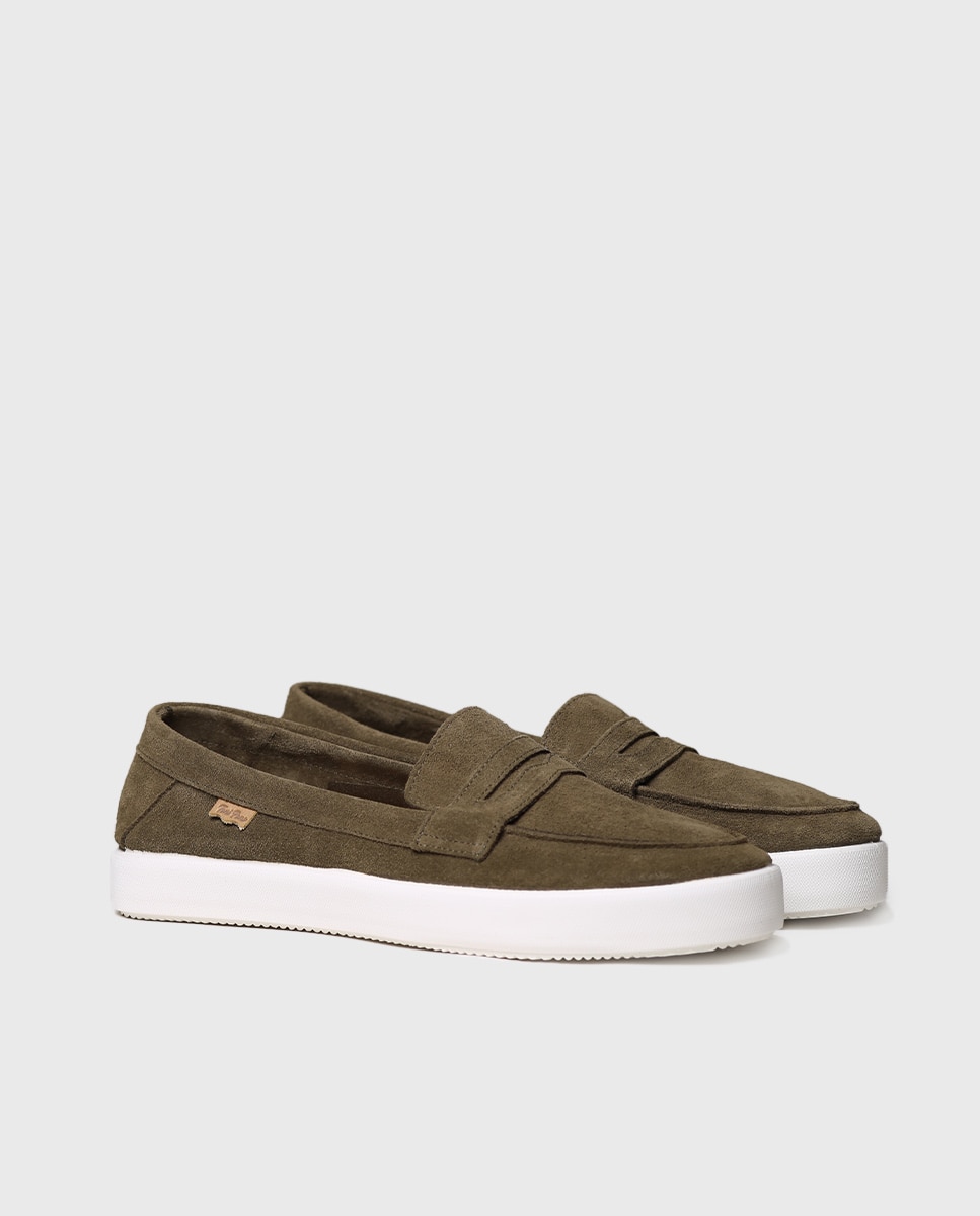 Mocassins de Camurça em Liso Caqui-2