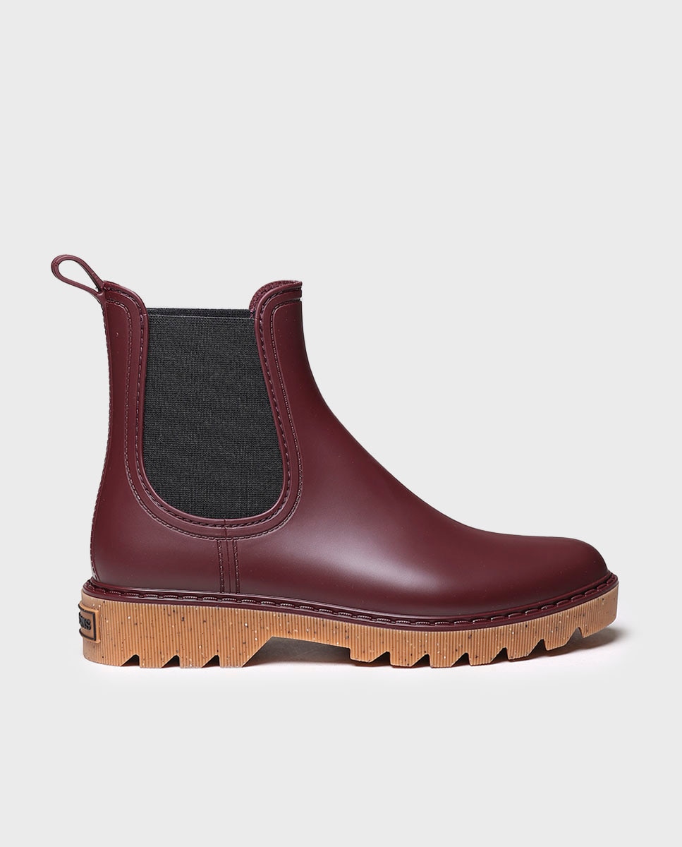 Botins de Água de Cano Baixo Bordeaux-1
