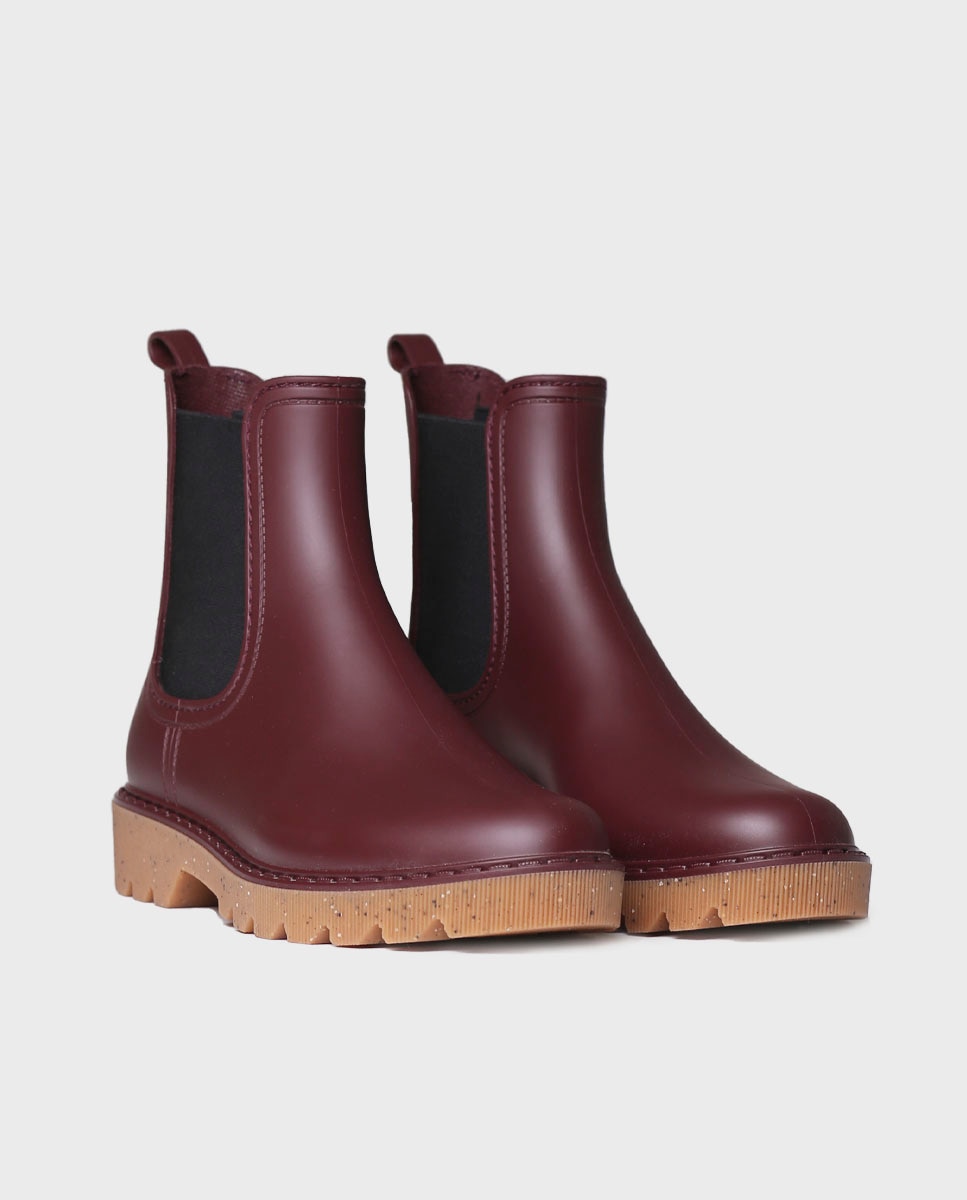 Botins de Água de Cano Baixo Bordeaux-2