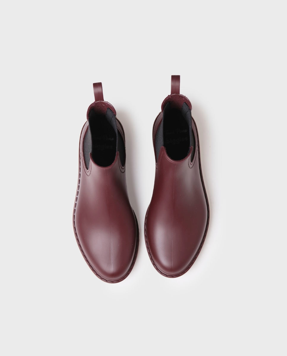 Botins de Água de Cano Baixo Bordeaux-3