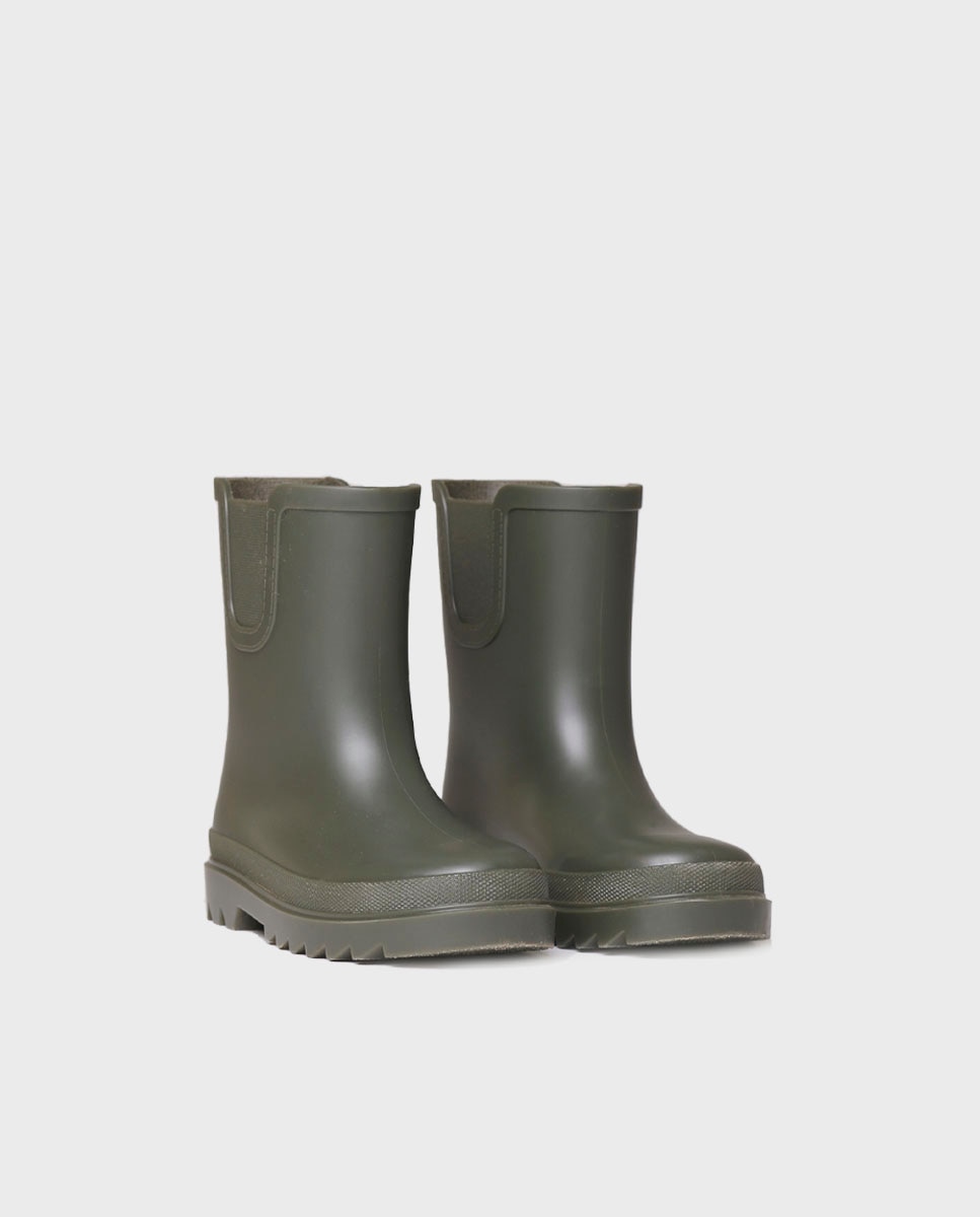 Botas de Água Infantil de Borracha Antideslizante Caqui-2