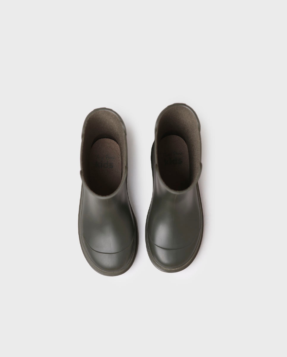 Botas de Água Infantil de Borracha Antideslizante Caqui-3