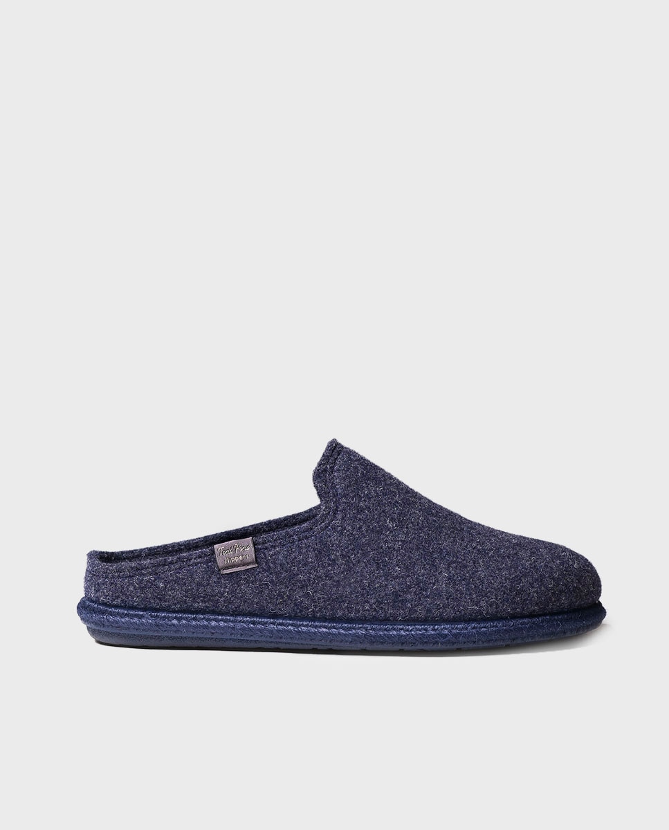 Pantufas de Feltro Reciclado Azul-marinho-1