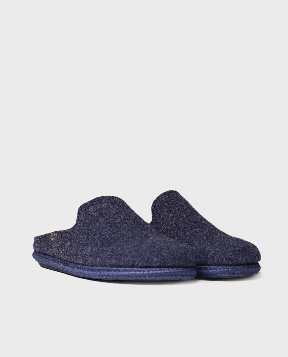 Pantufas de Feltro Reciclado Azul-marinho-2