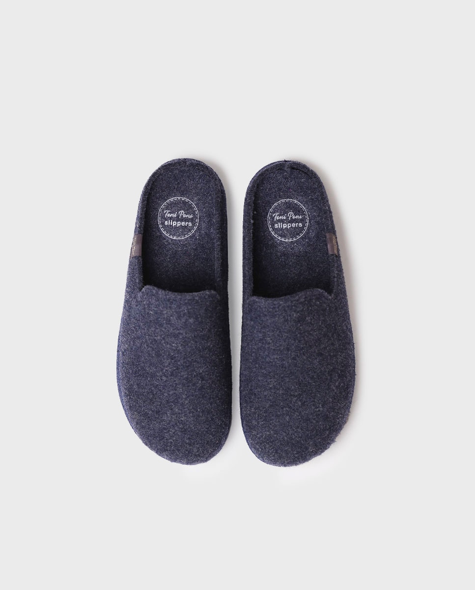 Pantufas de Feltro Reciclado Azul-marinho-3