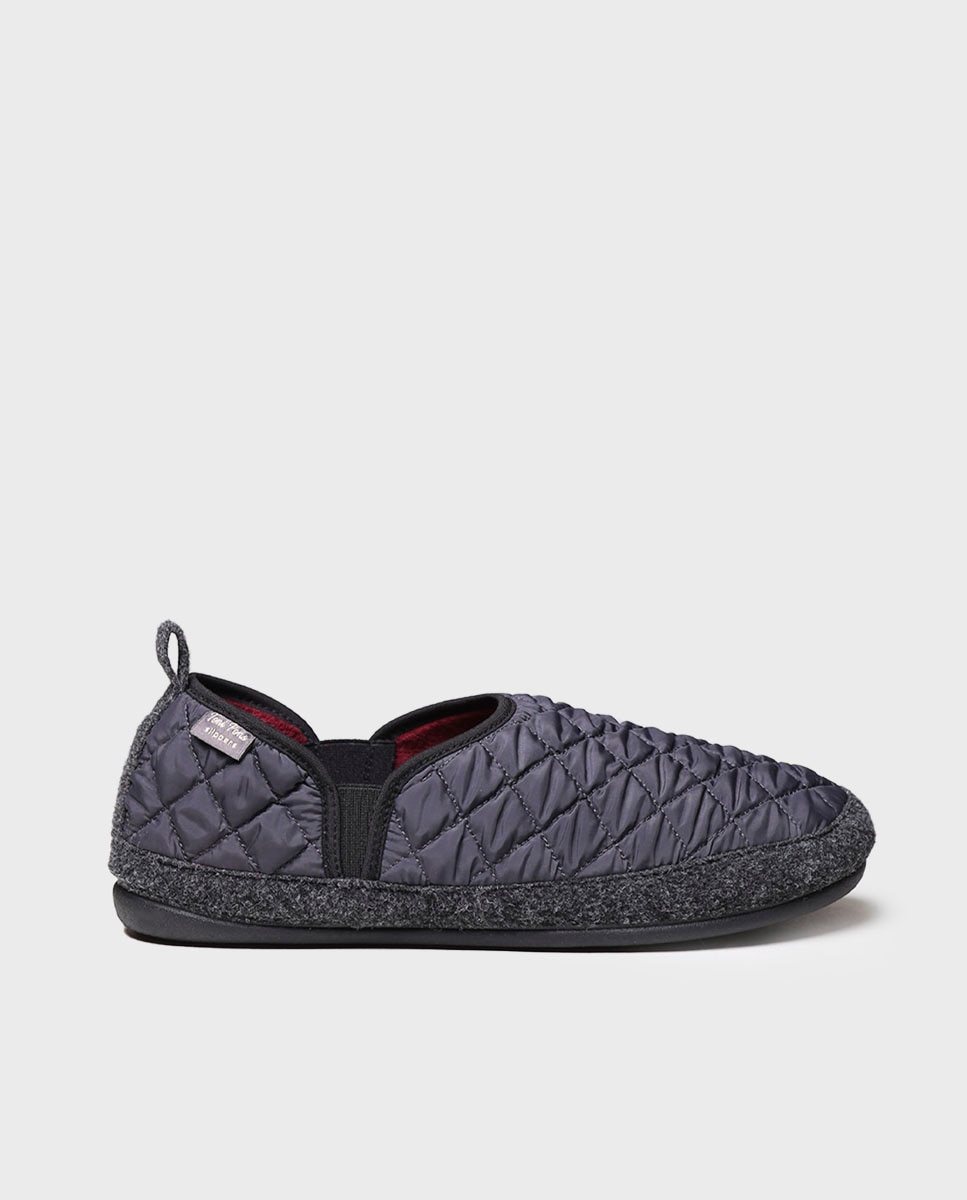 Pantufas de Tecido com Sola Antiderrapante Cinzento-1