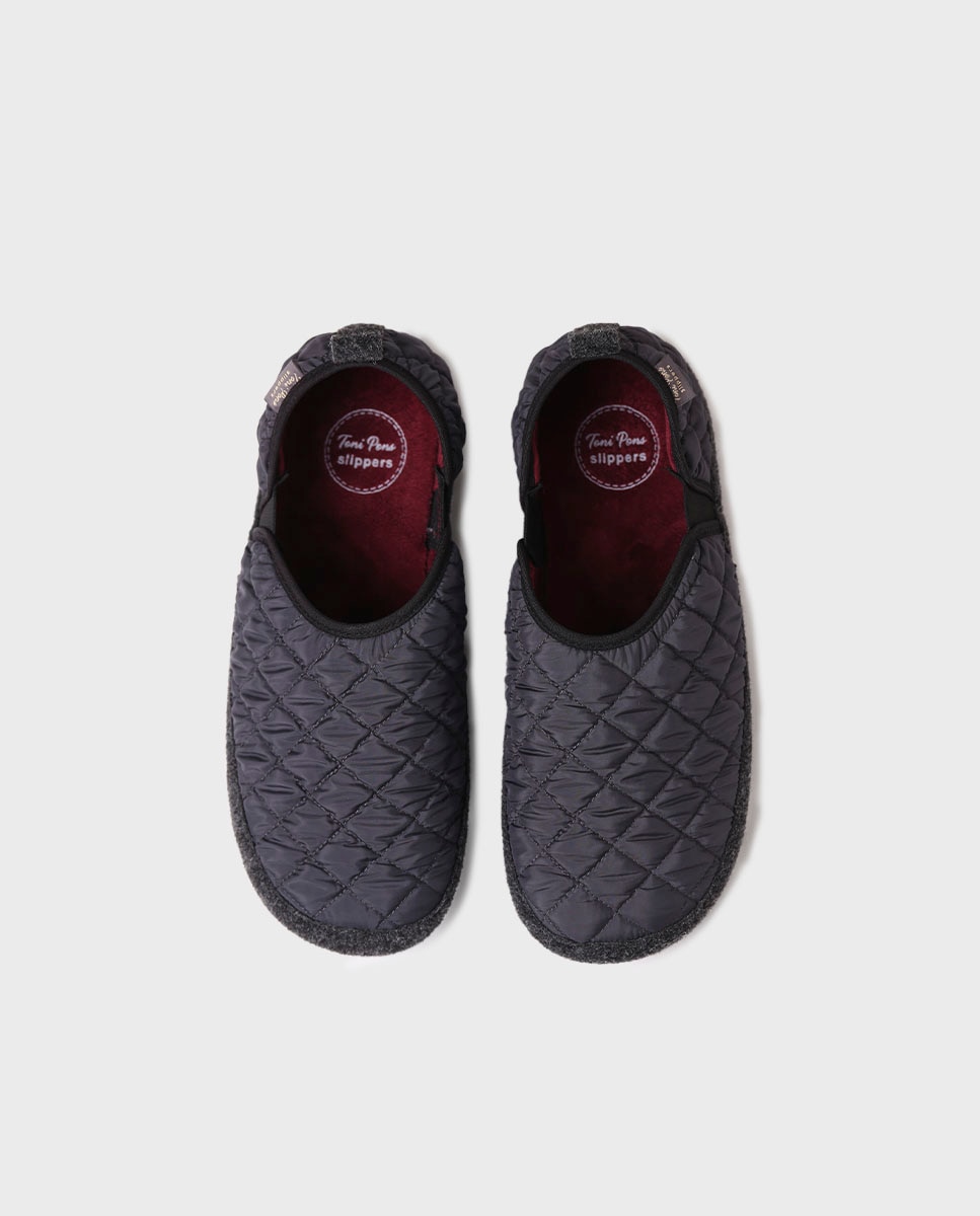Pantufas de Tecido com Sola Antiderrapante Cinzento-3