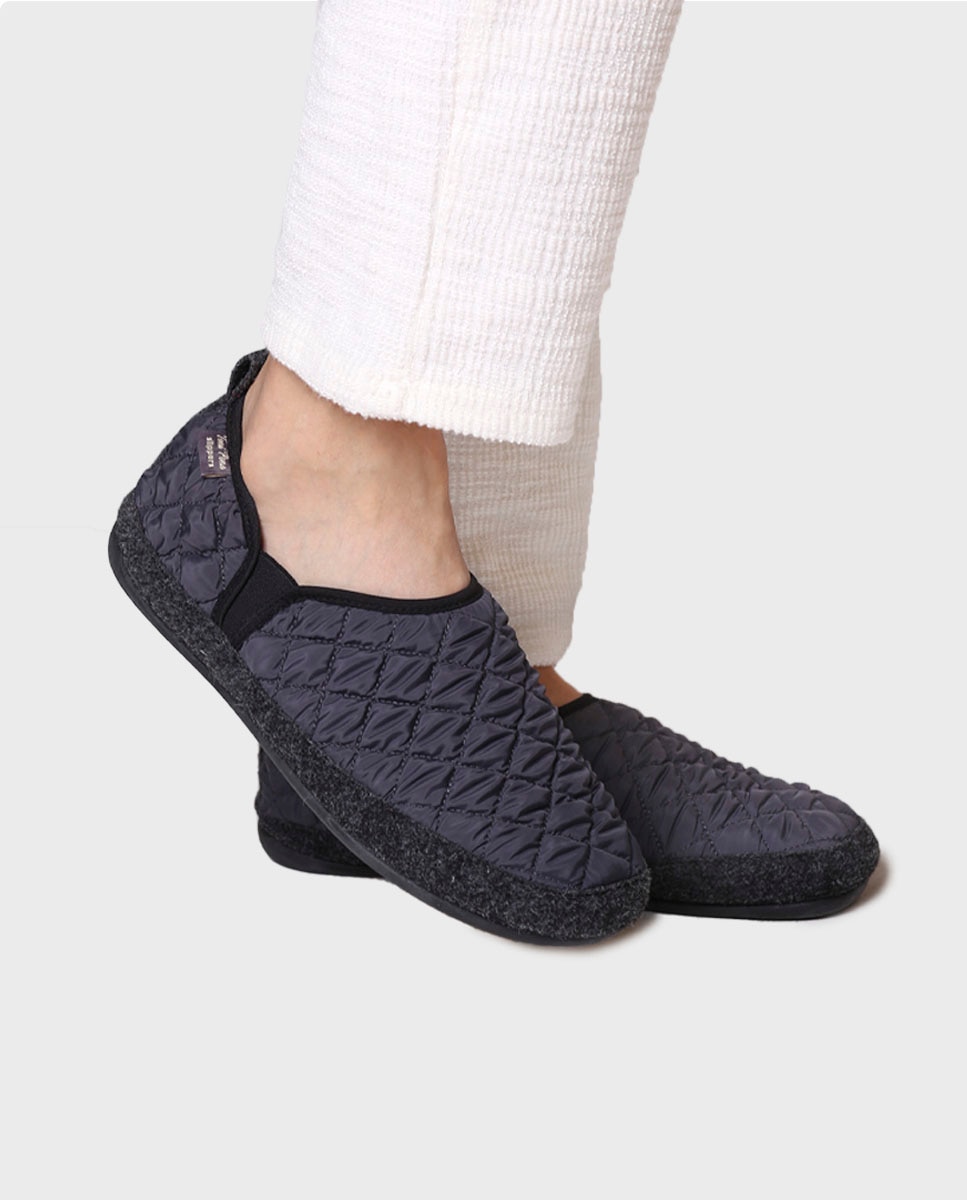 Pantufas de Tecido com Sola Antiderrapante Cinzento-4