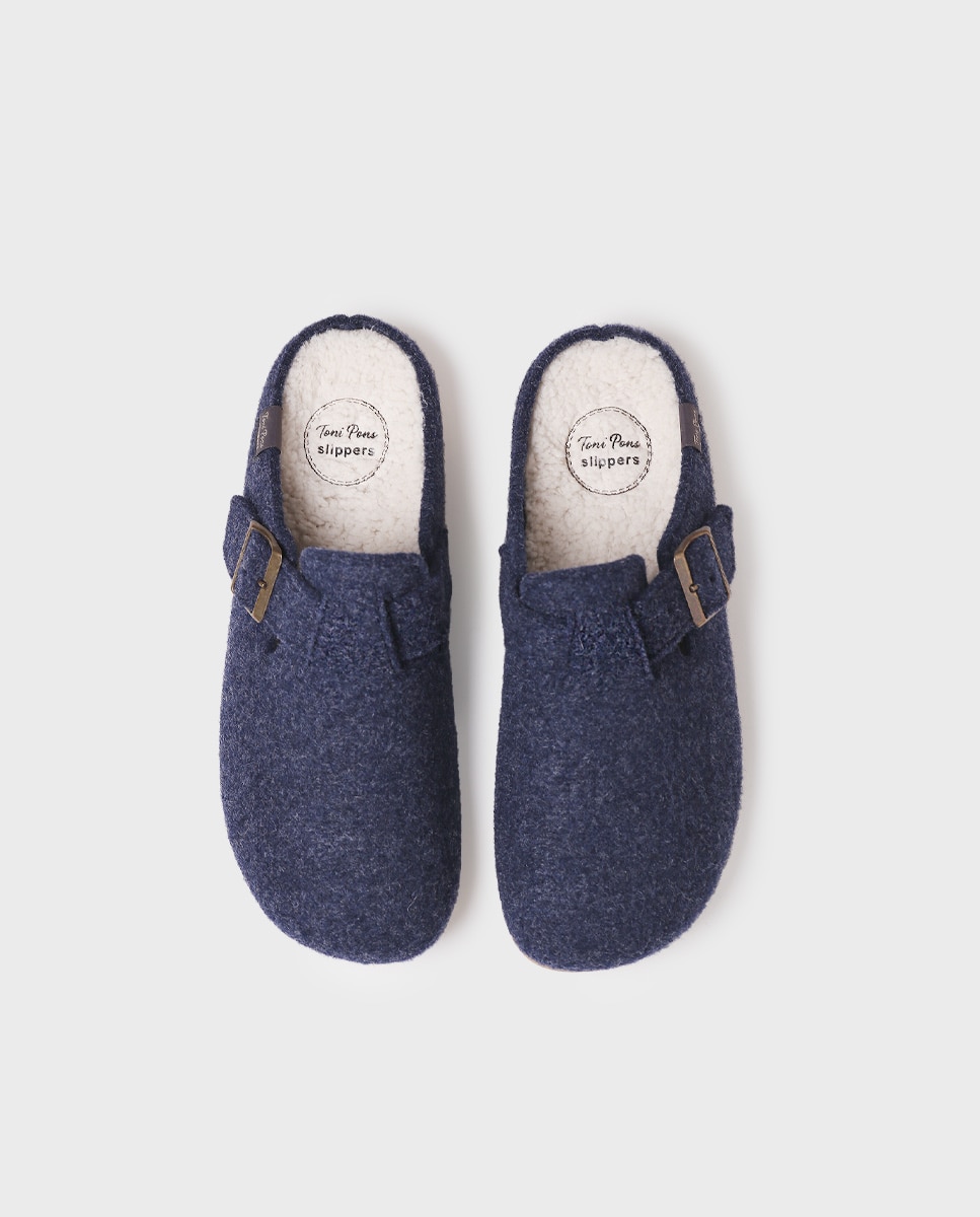 Pantufas Tipo Socas Azul-3