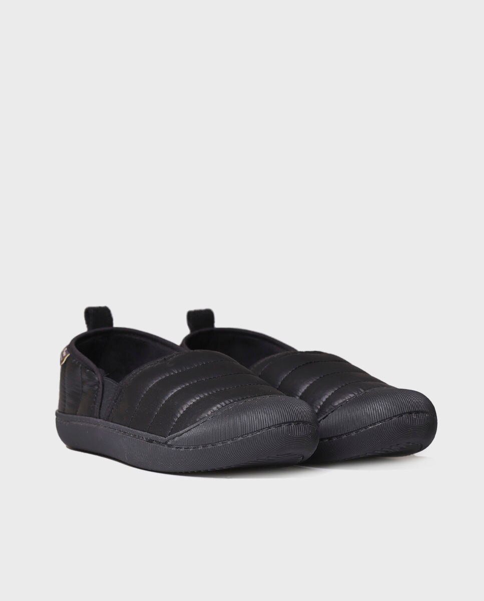 Pantufas de Tecido Acolchoado Preto-2