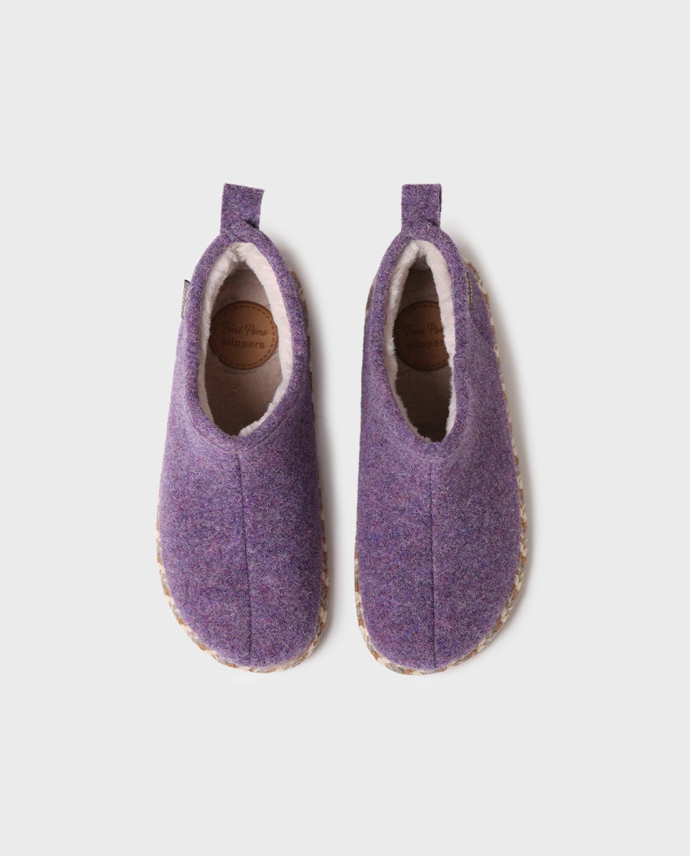 Pantufas Fechadas Tipo Botim Roxo-3