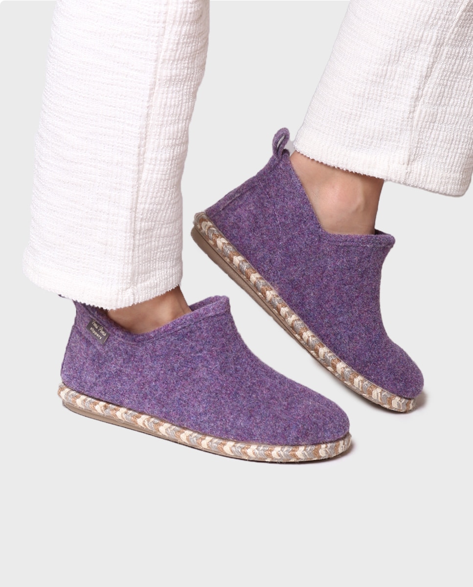 Pantufas Fechadas Tipo Botim Roxo-4