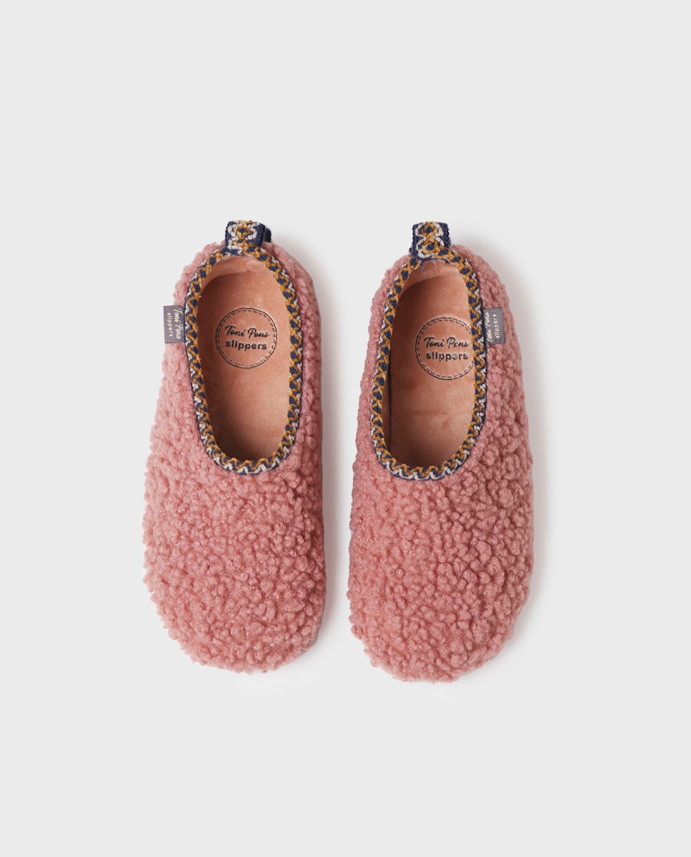 Pantufas Fechadas de Pelo de Ovelha Nude-3