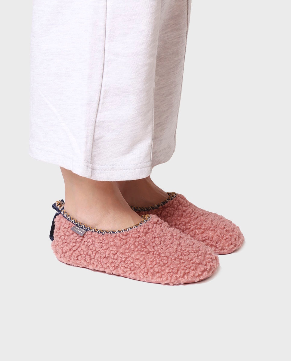 Pantufas Fechadas de Pelo de Ovelha Nude-4