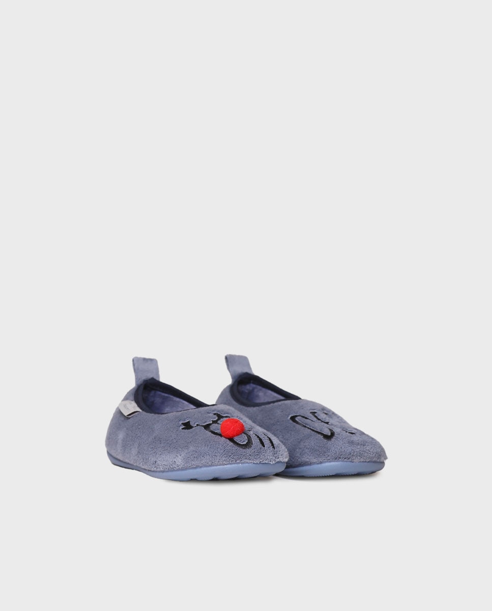 Pantufas Infantil de Tecido com Sola Antiderrapante Toni Pons Azul-2