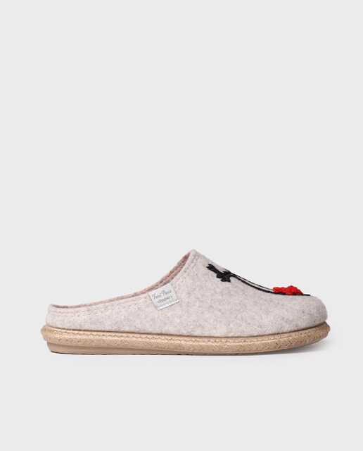 Imagem 0 de Pantufas Abertas de Feltro com Sola Antiderrapante