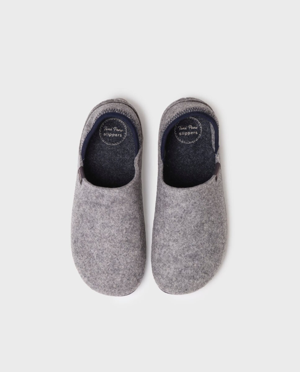 Pantufas de Feltro Reciclado Cinzento-claro-3