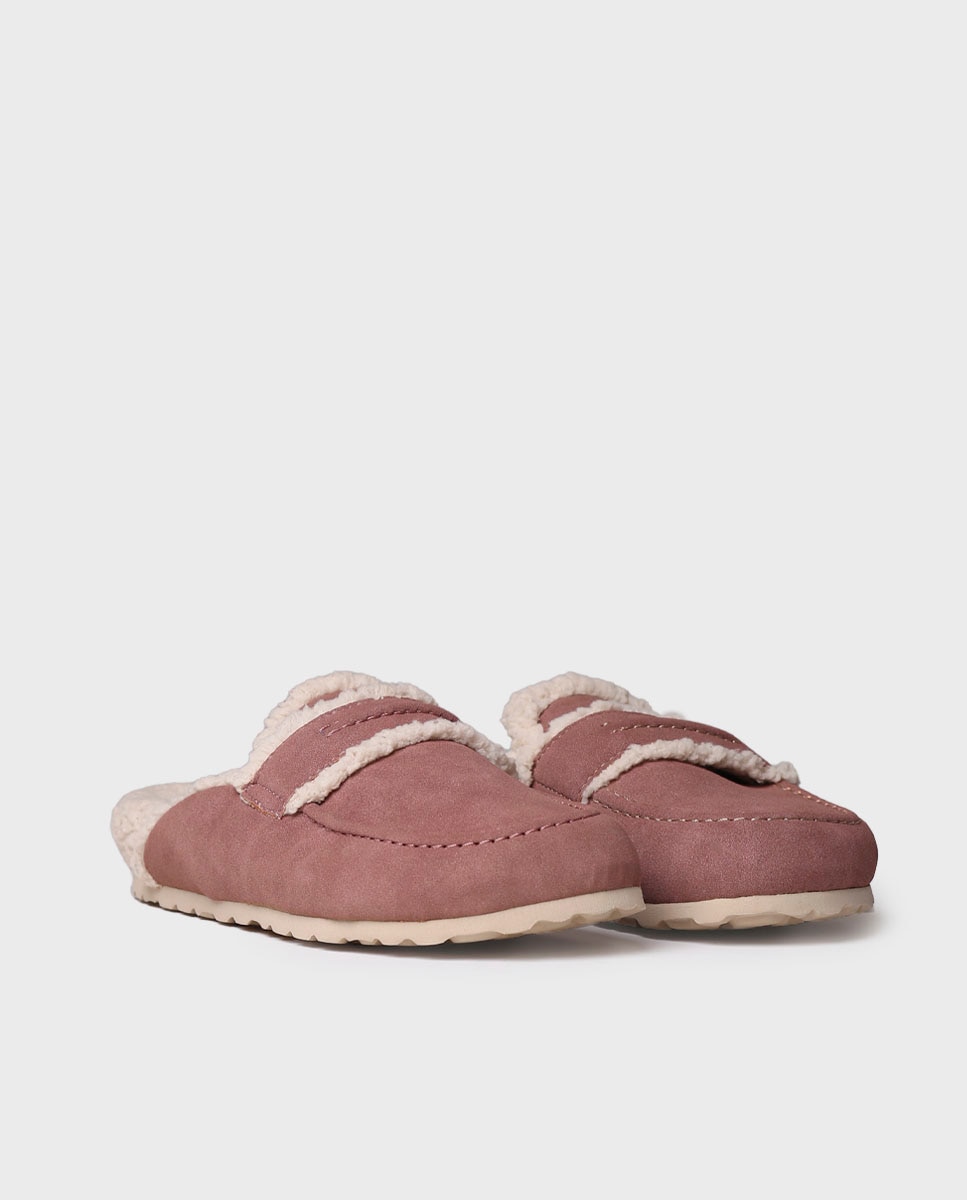 Pantufas Abertas de Tecido com Sola Antiderrapante Grená-2