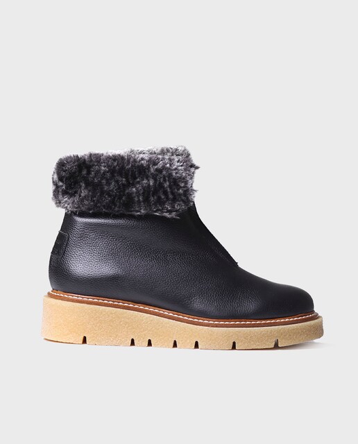 Imagem 0 de Botins de Pele com Fecho Zip Frontal