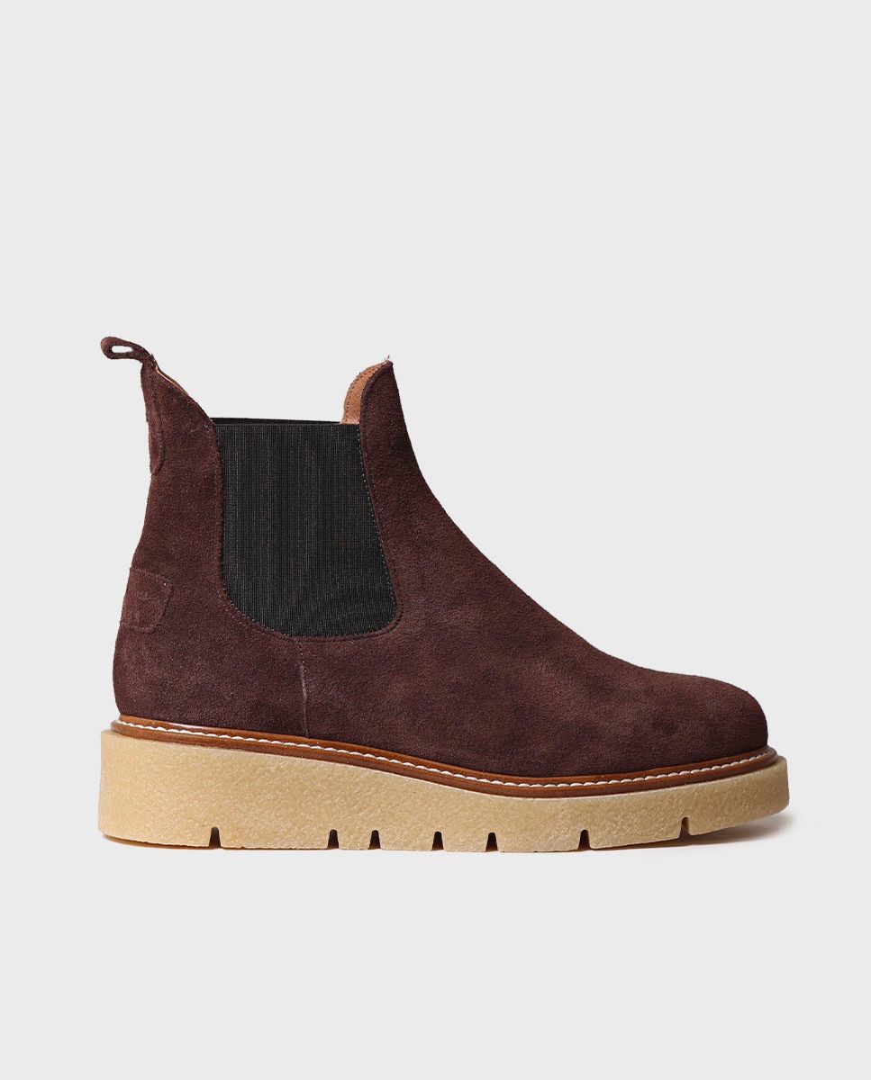 Botins de Camurça com Elásticos Castanho-escuro-1