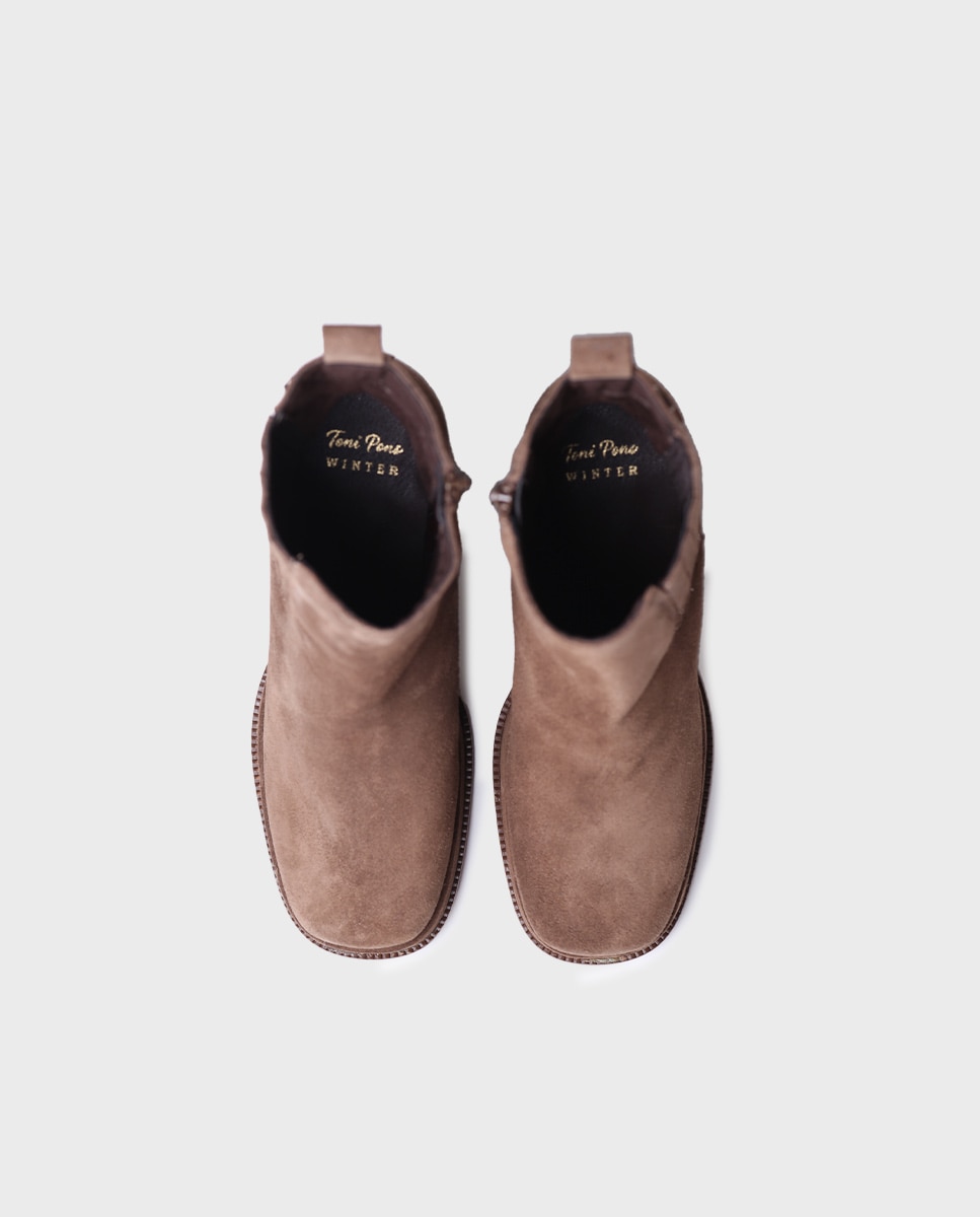Botins de Salto em Camurça Taupe-3
