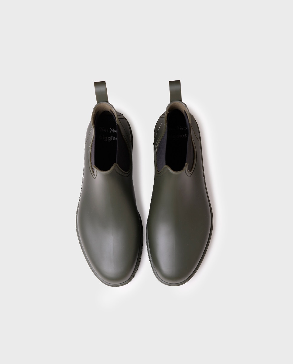 Botins de Água Veganos Feitos de Borracha Caqui-3