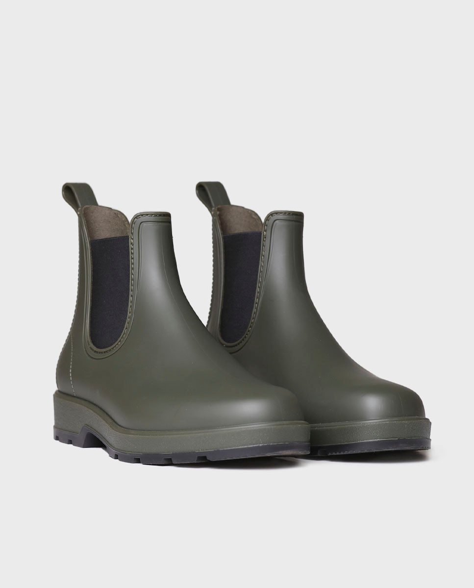 Botins de Água Veganos Fabricados em Borracha Caqui-2