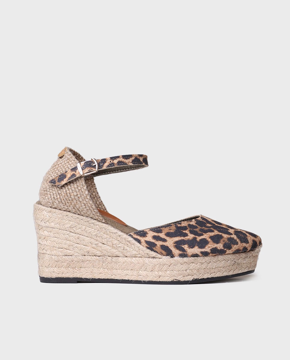 Alpercatas de Cunha em Pele com Fivela Multicolor-1