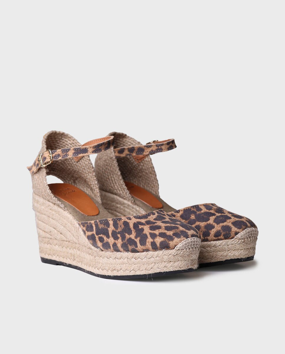 Alpercatas de Cunha em Pele com Fivela Multicolor-2