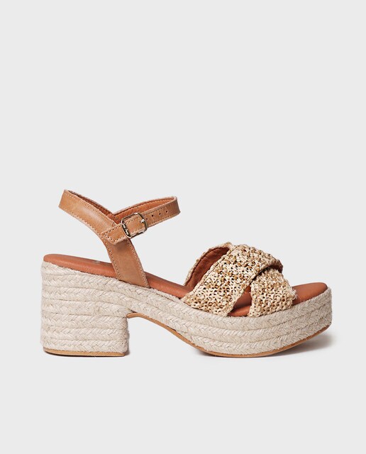 Imagem 0 de Alpercatas de Plataforma em Tecido com Fivela