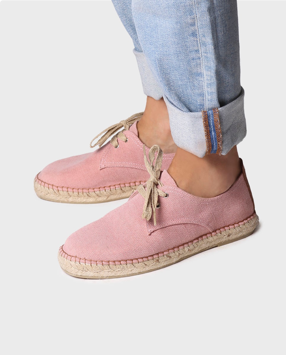 Alpercatas de Tecido com Atacadores Rosa-claro-4