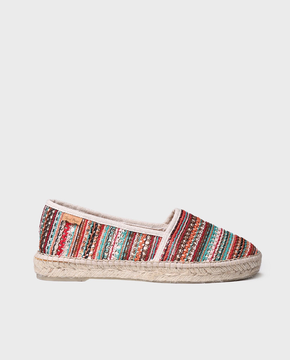 Imagem 0 de Alpercatas Rasas de Tecido e Sola de Borracha