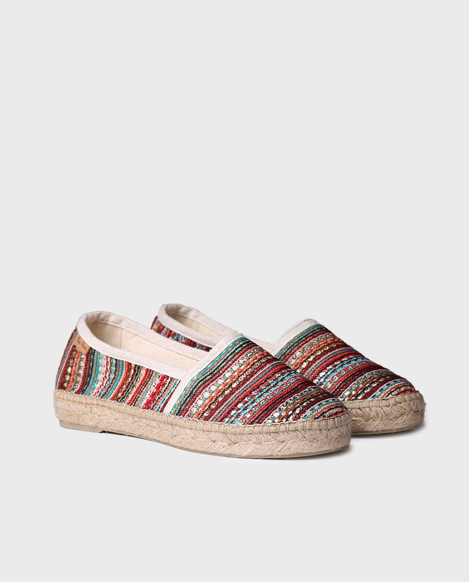 Alpercatas Rasas de Tecido e Sola de Borracha Multicolor-2