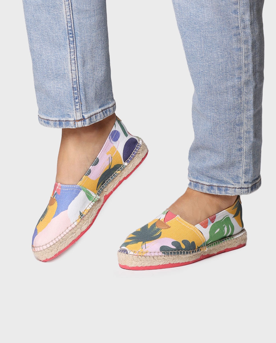 Alpercatas Rasas de Tecido Estampado Multicolor-4