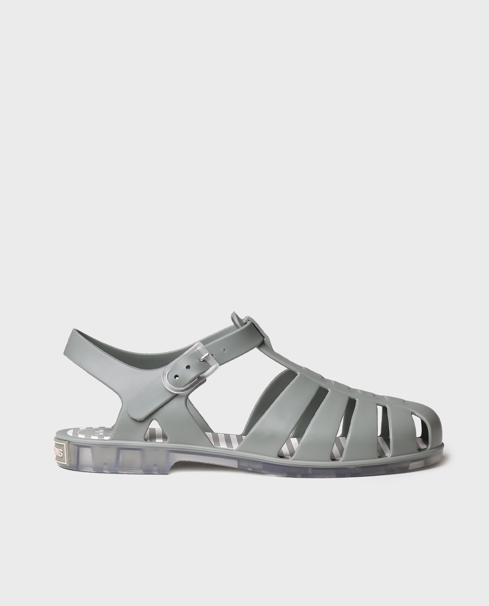 Cangrejeras de Borracha com Fivela Verde-1