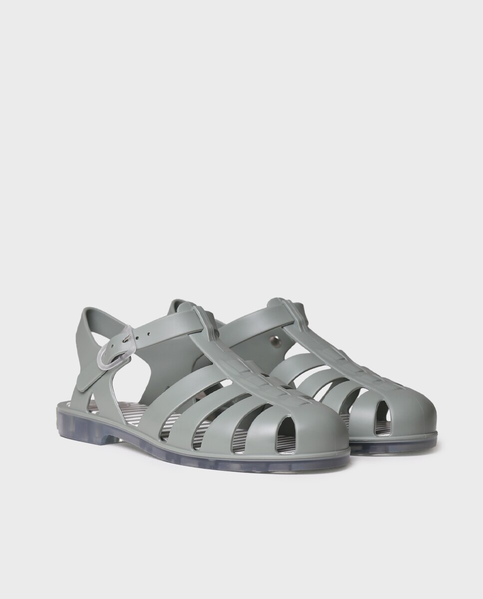 Cangrejeras de Borracha com Fivela Verde-2