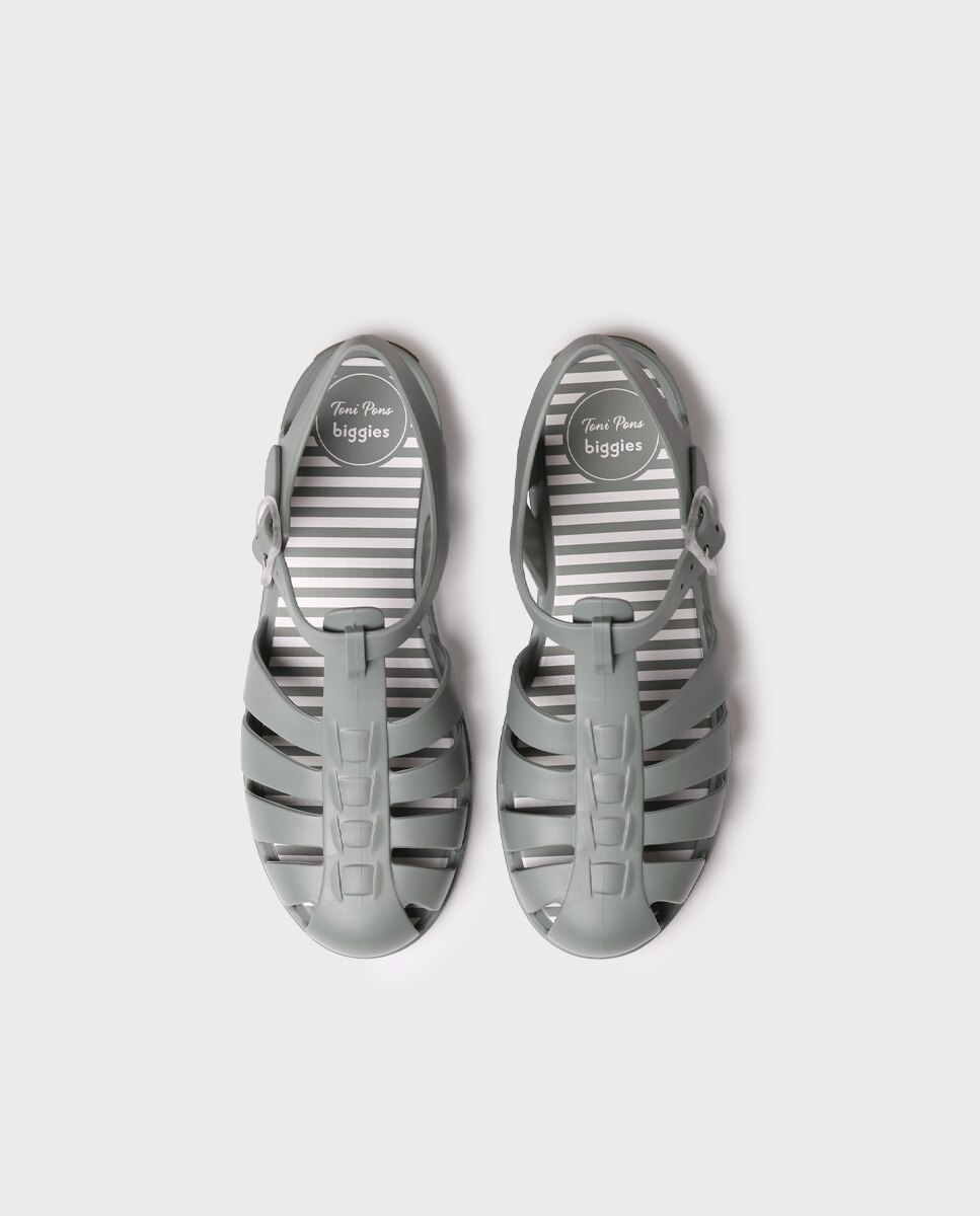 Cangrejeras de Borracha com Fivela Verde-3