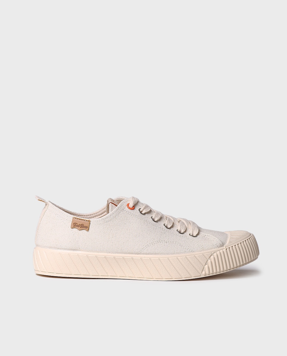 Sapatilhas de Lona de Algodão com Atacadores Cru-1