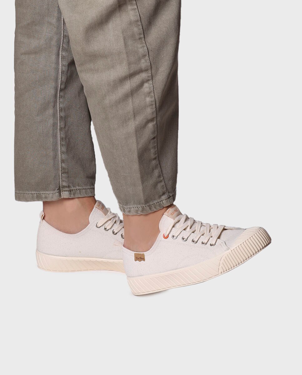 Sapatilhas de Lona de Algodão com Atacadores Cru-4