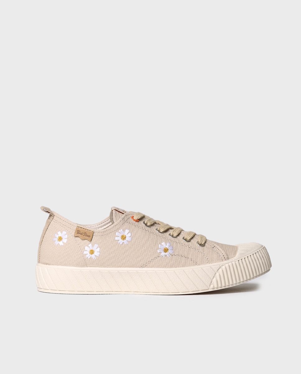 Sapatilhas de Lona em Algodão Estampado Cru-1
