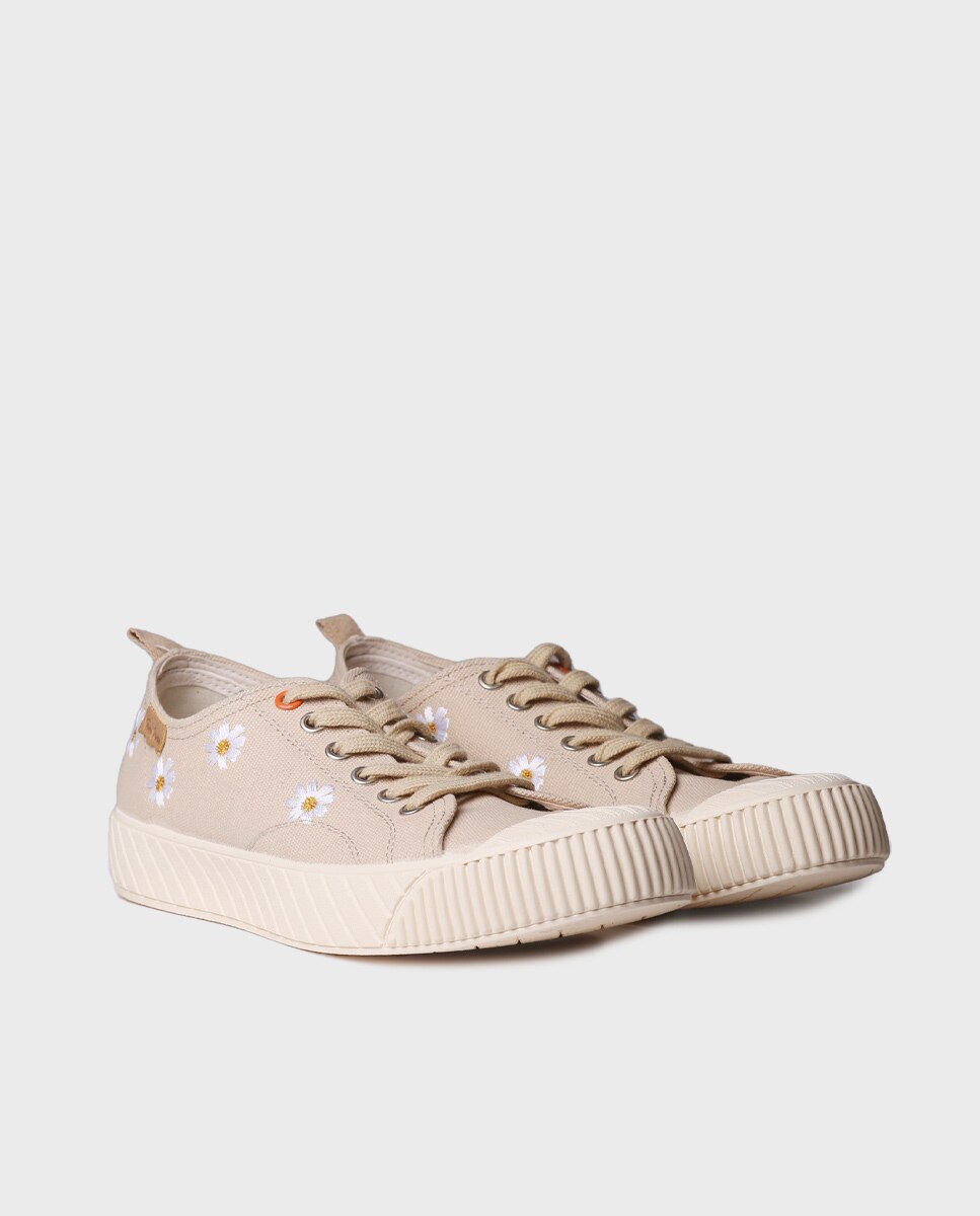 Sapatilhas de Lona em Algodão Estampado Cru-2