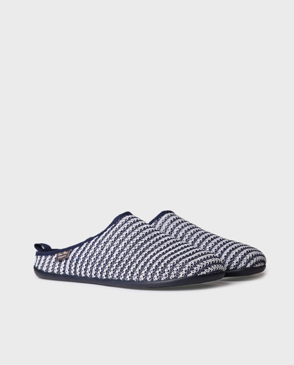 Pantufas de Tecido Azul-marinho-2