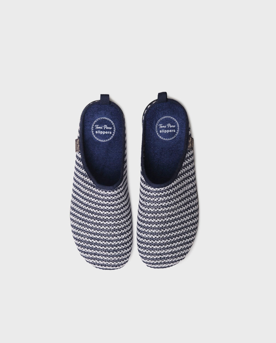 Pantufas de Tecido Azul-marinho-3