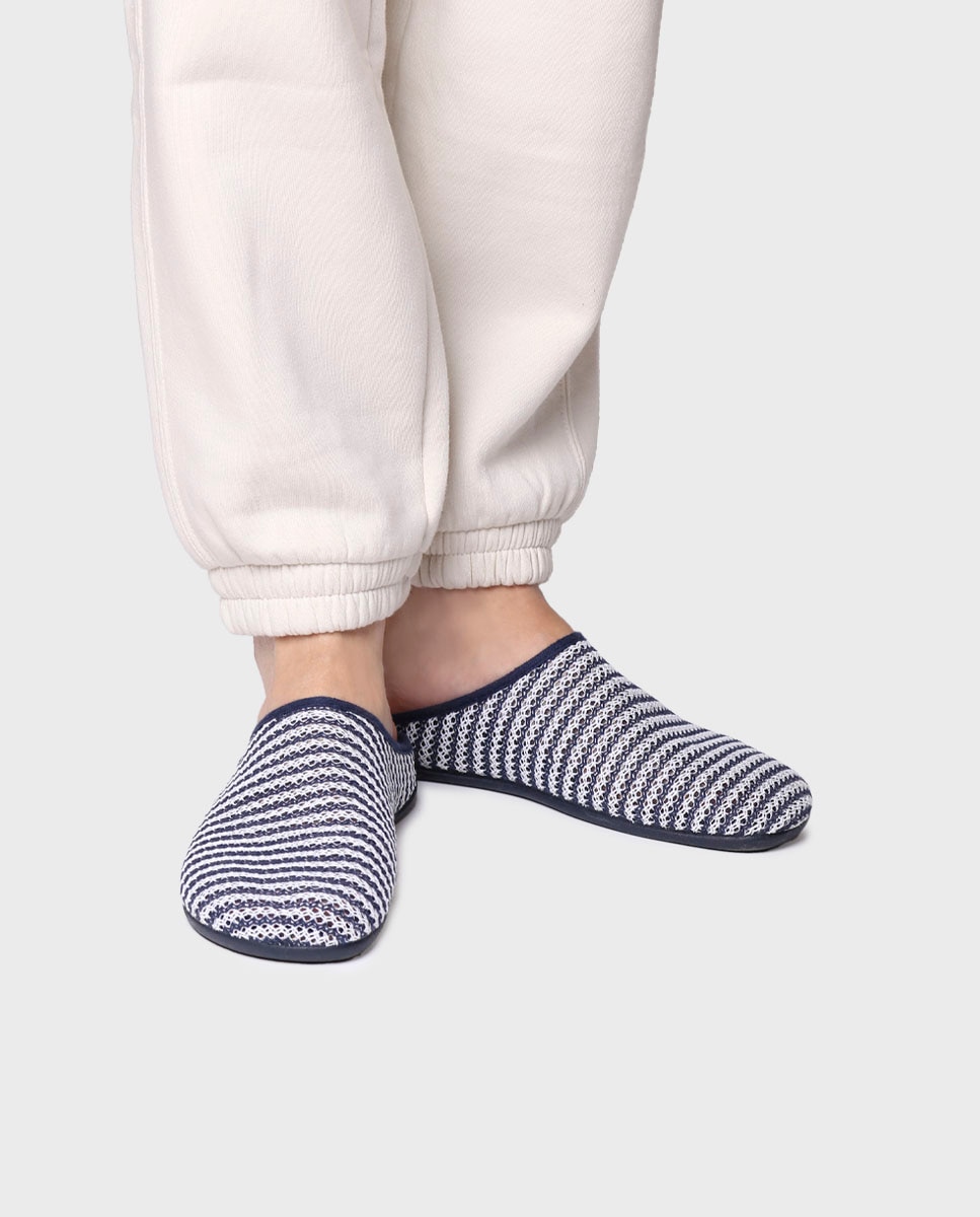 Pantufas de Tecido Azul-marinho-4