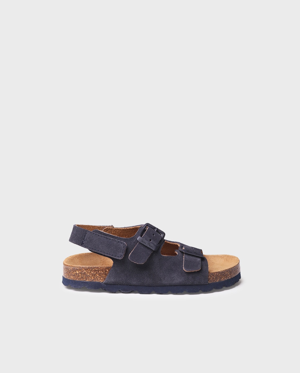 Sandálias Fechadas Infantil de Camurça com Fivelas Toni Pons Azul-marinho-1