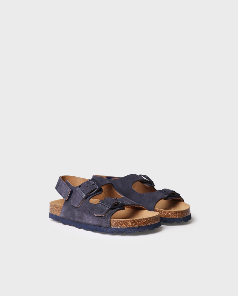 Sandálias Fechadas Infantil de Camurça com Fivelas Toni Pons Azul-marinho-2