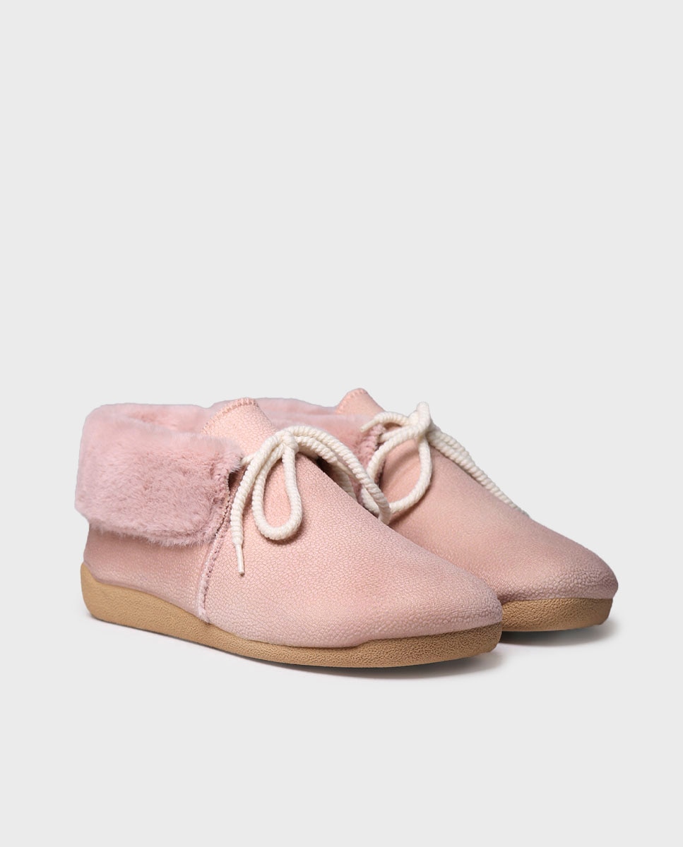 Pantufas Fechadas Tipo Botim Rosa-2